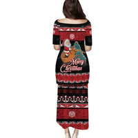 New Zealand Christmas Puletasi Funny Santa Riding Kiwi Meri Kirihimete