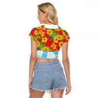 Polynesia Santa Claus Costume Raglan Cropped T Shirt Tropical Vibe