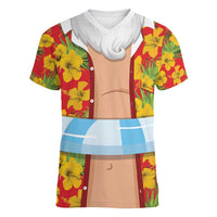 Polynesia Santa Claus Costume Women V-Neck T-Shirt Tropical Vibe