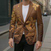 Tiare Tahiti Blazer Brown Polynesia Motifs - Polynesian Pride