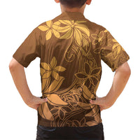 Tiare Tahiti Family Matching Short Sleeve Bodycon Dress and Hawaiian Shirt Brown Polynesia Motifs LT05 - Polynesian Pride