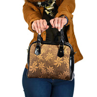 Tiare Tahiti Shoulder Handbag Brown Polynesia Motifs - Polynesian Pride