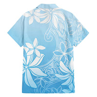 Tiare Tahiti Family Matching Off The Shoulder Long Sleeve Dress and Hawaiian Shirt Blue Polynesia Motifs LT05 - Polynesian Pride