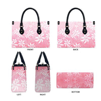 Tiare Tahiti Leather Bag Pink Polynesia Motifs LT05 - Polynesian Pride