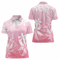 Tiare Tahiti Women Polo Shirt Pink Polynesia Motifs LT05 - Polynesian Pride