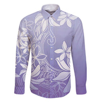 Tiare Tahiti Family Matching Off The Shoulder Long Sleeve Dress and Hawaiian Shirt Purple Polynesia Motifs LT05 Dad's Shirt - Long Sleeve Purple - Polynesian Pride