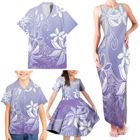 Tiare Tahiti Family Matching Tank Maxi Dress and Hawaiian Shirt Purple Polynesia Motifs LT05 - Polynesian Pride