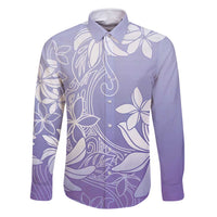 Tiare Tahiti Family Matching Tank Maxi Dress and Hawaiian Shirt Purple Polynesia Motifs LT05 Dad's Shirt - Long Sleeve Purple - Polynesian Pride