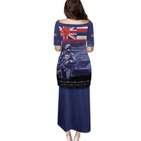Hawaii Pearl Harbor Remembrance Day Family Matching Puletasi and Hawaiian Shirt Flag Style