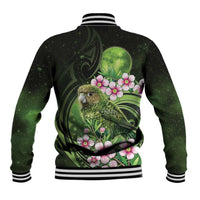 New Zealand Aotearoa Kakapo Baseball Jacket Maori Pattern With Manuka Galaxy Style - Polynesian Pride