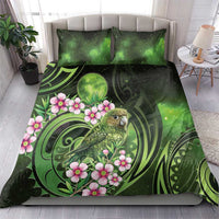 New Zealand Aotearoa Kakapo Bedding Set Maori Pattern With Manuka Galaxy Style - Polynesian Pride
