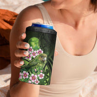 New Zealand Aotearoa Kakapo 4 in 1 Can Cooler Tumbler Maori Pattern With Manuka Galaxy Style - Polynesian Pride