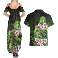 New Zealand Aotearoa Kakapo Couples Matching Summer Maxi Dress and Hawaiian Shirt Maori Pattern With Manuka Galaxy Style - Polynesian Pride