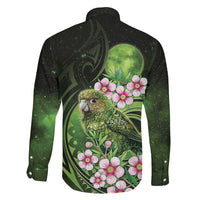 New Zealand Aotearoa Kakapo Family Matching Off Shoulder Maxi Dress and Hawaiian Shirt Maori Pattern With Manuka Galaxy Style LT05 - Polynesian Pride
