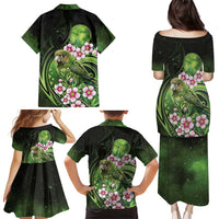 New Zealand Aotearoa Kakapo Family Matching Puletasi and Hawaiian Shirt Maori Pattern With Manuka Galaxy Style LT05 - Polynesian Pride