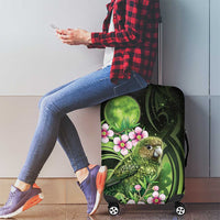 New Zealand Aotearoa Kakapo Luggage Cover Maori Pattern With Manuka Galaxy Style - Polynesian Pride