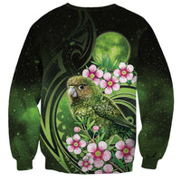 New Zealand Aotearoa Kakapo Sweatshirt Maori Pattern With Manuka Galaxy Style - Polynesian Pride