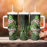 New Zealand Aotearoa Kakapo Tumbler With Handle Maori Pattern With Manuka Galaxy Style - Polynesian Pride