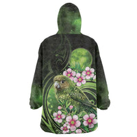 New Zealand Aotearoa Kakapo Wearable Blanket Hoodie Maori Pattern With Manuka Galaxy Style - Polynesian Pride