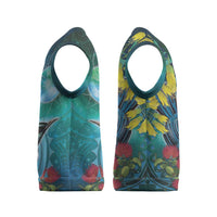 New Zealand Tui Bird Christmas Knitted V-Neck Vest Maori Koru With Pohutukawa Galaxy Style LT05 - Polynesian Pride