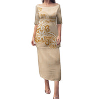 Personalised New Zealand Auckland Folk Festival Puletasi Vintage Style LT05 Long Dress Brown - Polynesian Pride