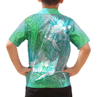 Couple Sea Turtle One Love One Heart Family Matching Off Shoulder Maxi Dress and Hawaiian Shirt LT05 - Polynesian Pride