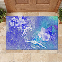 Couple Blue Sea Turtle Heart Love Rubber Doormat LT05 - Polynesian Pride