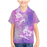 Couple Sea Turtle Love Give Us A Fairytale Family Matching Mermaid Dress and Hawaiian Shirt LT05 Son's Shirt Pink - Polynesian Pride