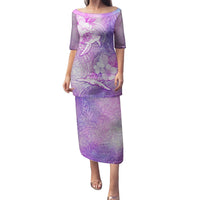 Couple Sea Turtle Love Give Us A Fairytale Family Matching Puletasi Dress and Hawaiian Shirt LT05 Mom's Dress Pink - Polynesian Pride