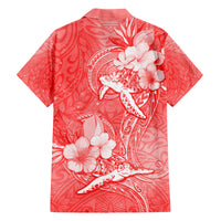 Polynesia Sea Turtle Couple Family Matching Off Shoulder Maxi Dress and Hawaiian Shirt Happy Valentine Day Red LT05 - Polynesian Pride