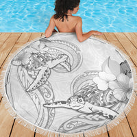 Polynesia Sea Turtle Couple Beach Blanket Happy Valentine Day White LT05 - Polynesian Pride