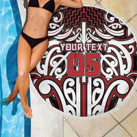 Custom Aotearoa Ngapuhi Beach Blanket Maori Tribal Pattern Mix Poutama LT05 - Polynesian Pride