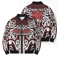 Custom Aotearoa Ngapuhi Bomber Puffer Jacket Maori Tribal Pattern Mix Poutama