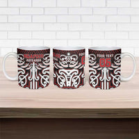 Custom Aotearoa Ngapuhi Ceramic Mug Maori Tribal Pattern Mix Poutama