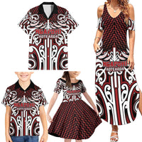 Custom Aotearoa Ngapuhi Family Matching Summer Maxi Dress and Hawaiian Shirt Maori Tribal Pattern Mix Poutama LT05 - Polynesian Pride
