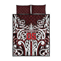 Custom Aotearoa Ngapuhi Quilt Bed Set Maori Tribal Pattern Mix Poutama
