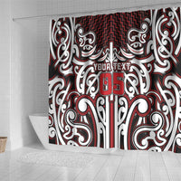 Custom Aotearoa Ngapuhi Shower Curtain Maori Tribal Pattern Mix Poutama