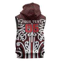 Custom Aotearoa Ngapuhi Sleeveless Hoodie Maori Tribal Pattern Mix Poutama