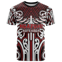 Custom Aotearoa Ngapuhi T Shirt Maori Tribal Pattern Mix Poutama