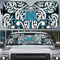 Custom Aotearoa Ngati Porou Auto Sun Shade Maori Tribal Pattern Mix Poutama
