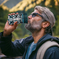 Custom Aotearoa Ngati Porou 4 in 1 Can Cooler Tumbler Maori Tribal Pattern Mix Poutama