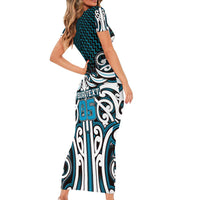 Custom Aotearoa Ngati Porou Family Matching Short Sleeve Bodycon Dress and Hawaiian Shirt Maori Tribal Pattern Mix Poutama LT05 - Polynesian Pride