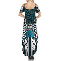 Custom Aotearoa Ngati Porou Family Matching Summer Maxi Dress and Hawaiian Shirt Maori Tribal Pattern Mix Poutama LT05 - Polynesian Pride