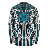 Custom Aotearoa Ngati Porou Long Sleeve Shirt Maori Tribal Pattern Mix Poutama