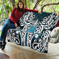 Custom Aotearoa Ngati Porou Quilt Maori Tribal Pattern Mix Poutama