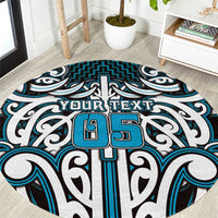 Custom Aotearoa Ngati Porou Round Carpet Maori Tribal Pattern Mix Poutama