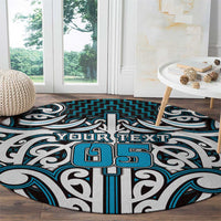 Custom Aotearoa Ngati Porou Round Carpet Maori Tribal Pattern Mix Poutama