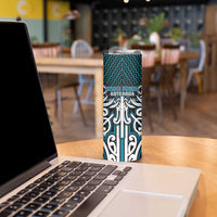 Custom Aotearoa Ngati Porou Skinny Tumbler Maori Tribal Pattern Mix Poutama