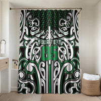 Custom Aotearoa Ngai Tahu Bathroom Set Maori Tribal Pattern Mix Poutama LT05 Shower Curtain Only Green - Polynesian Pride