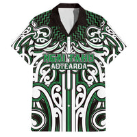 Custom Aotearoa Ngai Tahu Family Matching Short Sleeve Bodycon Dress and Hawaiian Shirt Maori Tribal Pattern Mix Poutama LT05 Dad's Shirt - Short Sleeve Green - Polynesian Pride